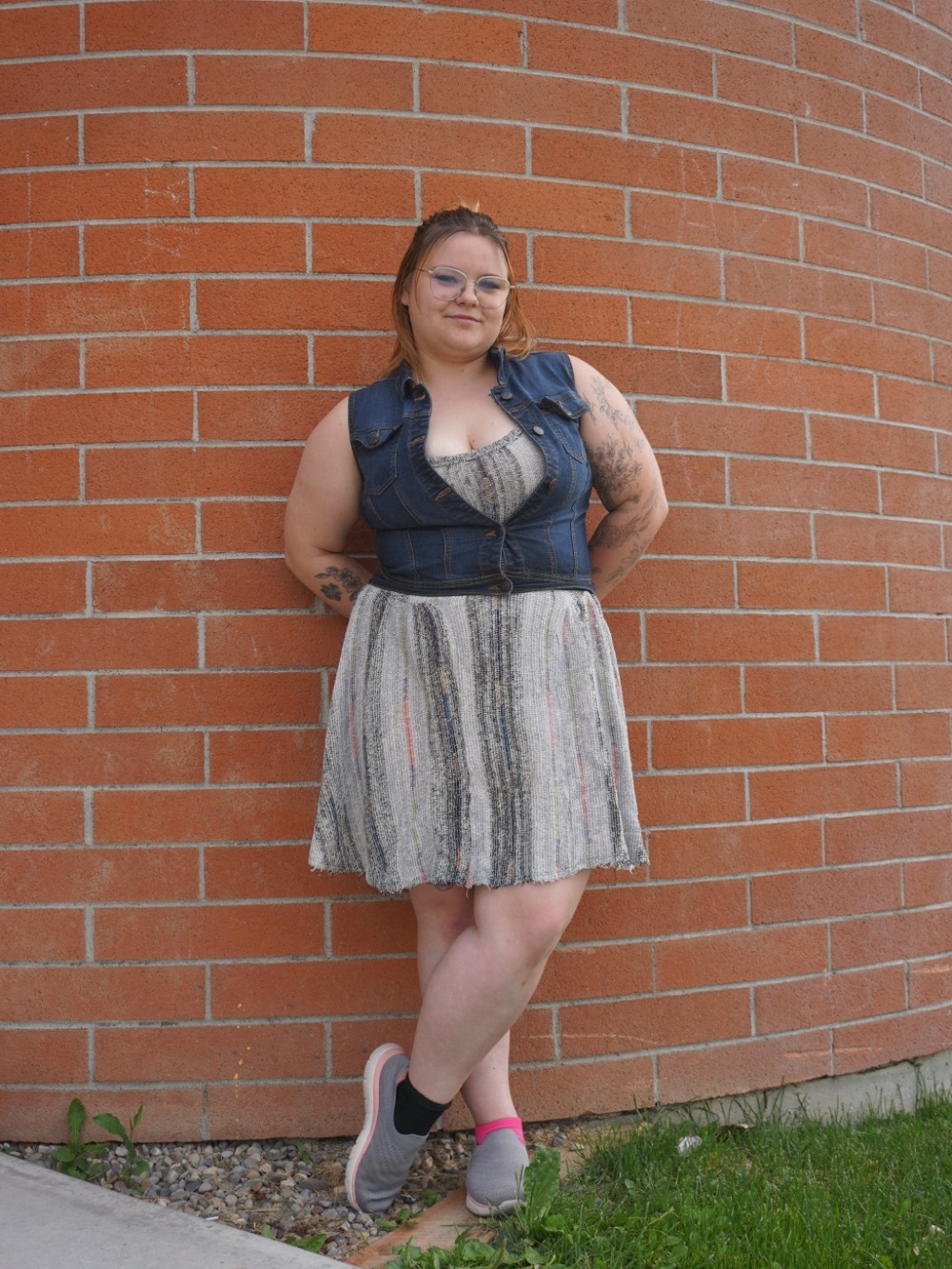 Free People Knit Dress Skirt in Light Gray